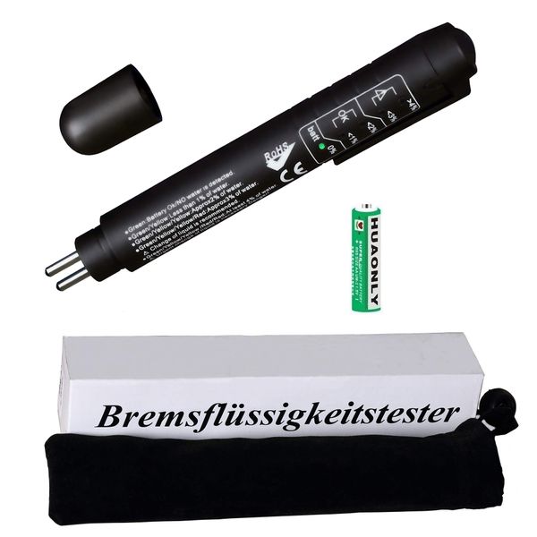 HHTEC Brake fluid tester Auto Diagnostic Brakes Testing Tool Calibrated for DOT 3/4/5 with 5 LED Indicator