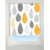 UNIVERSAL Leaf Patterned Thermal Blackout Roller Blind, Yellow, W90cm