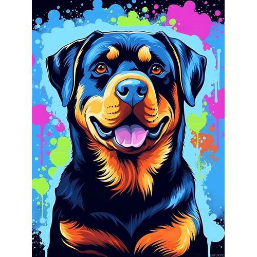 EATUKYIC Cute Rottweiler Puppy Diamond Art for Adults, 5D Round Rhinestones Diamond Painting for Adult Embroidery Art Kit, for Home Wall Decor Bedroom Decor or Gifts 12x16inch