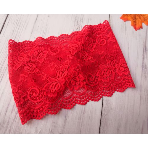 Oyabridal Lace Headbands for Women Headcovering Church Lace Headwrap for Women (Red)