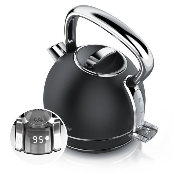 DE Arendo Kettle Stainless Steel with Temperature Setting