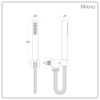 Milano Lyra Hand Shower Handset Outlet Elbow Wall Bracket - Brushed Brass