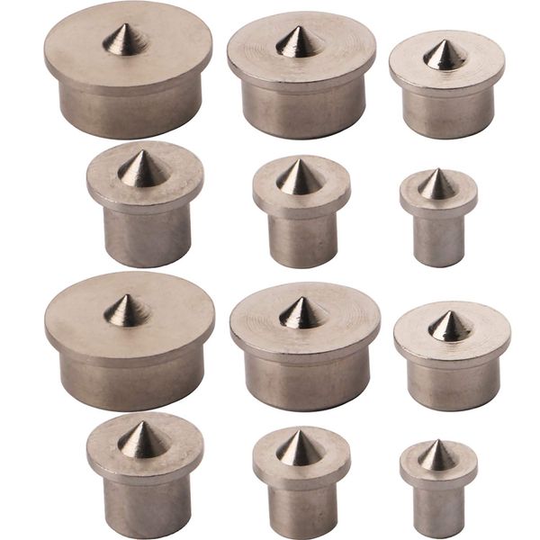 CESFONJER Dowel Pin Center Woodworking Alignment Tool Points Marker Drill Center,4/5/6/8/10/12 mm Dowel Drill Center Points Pin Set (12 pcs)