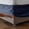 Catherine Lansfield Kingsley Matt Velvet Double Elasticated Divan Base Wrap Navy Blue