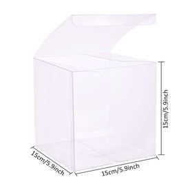 Wholesale BENECREAT 10PCS Clear Wedding Favour Boxes 6x6x6 Square PVC  Transparent Gift Boxes for Candy Chocolate Valentine 