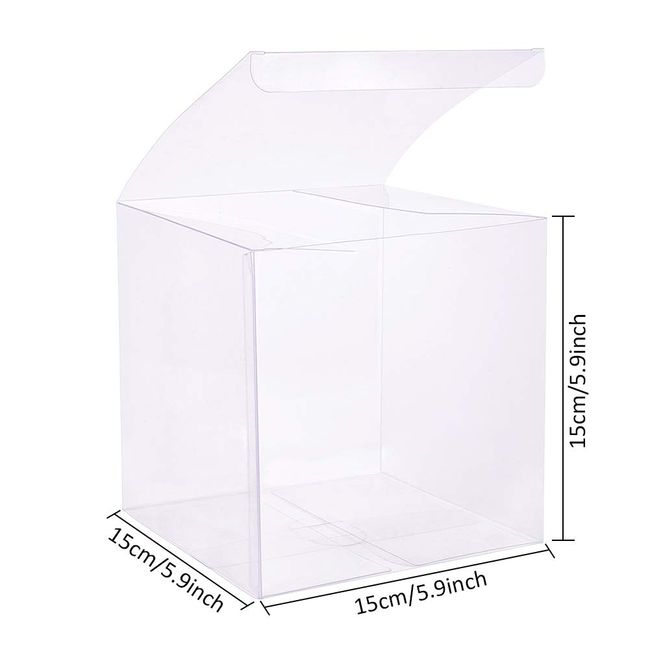 BENECREAT 30 Pack Clear Plastic Boxes Transparent Party Favor Boxes - 3 x  3 x 3 - for Wedding/Party/Packaging 