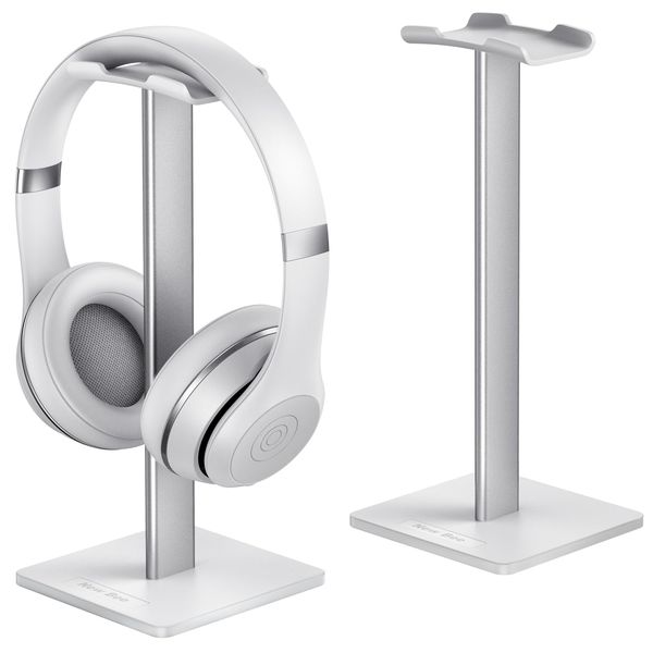 New bee Kopfhörer Ständer Universal Kopfhörer Halter für Over Ear Kopfhörer, Gaming Headset und Kopfhörerdisplay, aus Aluminium + TPU + ABS (Silber)