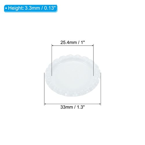 PATIKIL 1 Inch Flat Decorative Bottle Caps, 20 Set Craft Bottle Pendant Trays Double Sides Printed with Clear Resin Stickers for DIY Craft, White