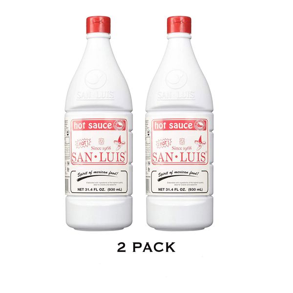 SAN LUIS Hot Sauce Mild 2 Pack 31.4 fl oz Ideal for Mexican Style Snacks Salsa Picante Mexicana (2 Pack 31.4fl oz)