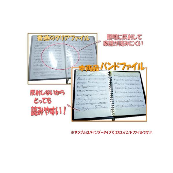 Writable Band File Binder Type, 30 Pockets, Black, A4, Staff Paper, 120 Sheets