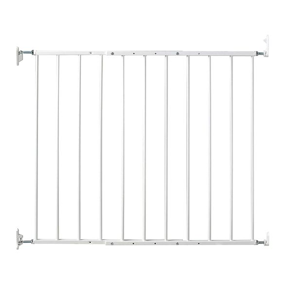 KidCo G2000 Safeway Top of Stairs Quick Release Baby Gate for Blocking Stairs or Hallways and Dividing Rooms, 42.5 x 30.5 Inches, Steel, White