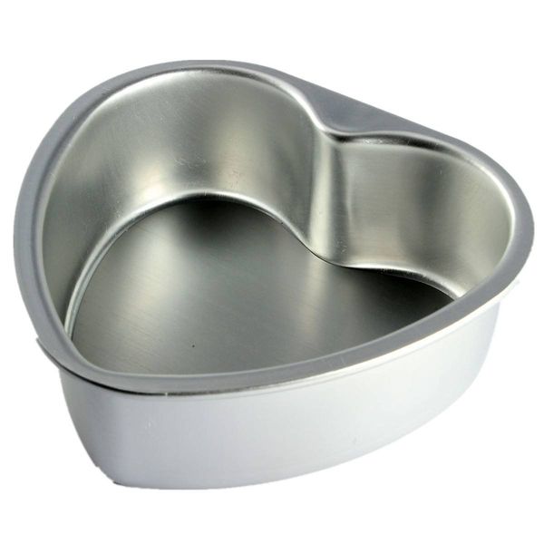 MEETOZ 4pcs Aluminium Heart Shaped Cake Pan Set Tin Muffin Chocolate Mold Baking with Removable Bottom - 5" 6" 8" 10"