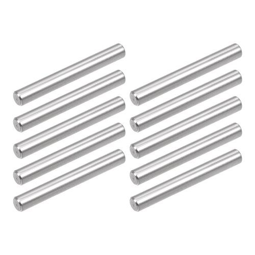 sourcing map 10Pcs 5mm x 40mm Dowel Pin 304 Stainless Steel Pegs Support Shelves Silver Tone