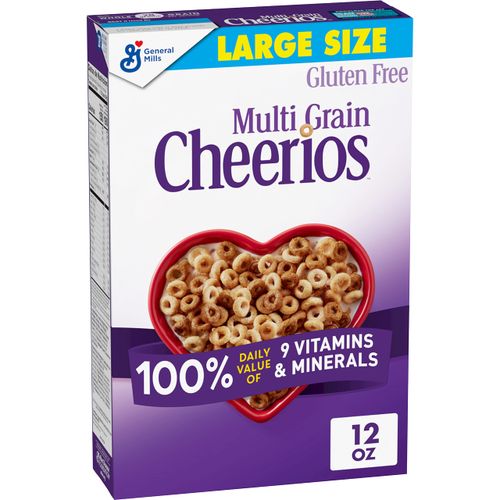 Cheerios Multi Grain Cheerios Heart Healthy Cereal, Large Size Cereal Box, 12 Oz(Pack of 1)