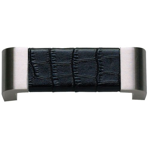Atlas Homewares 3150-BN/CRC 3-1/4-Inch Paradigm Collection Small Cabinet Pull, BN/Black Croc Leather