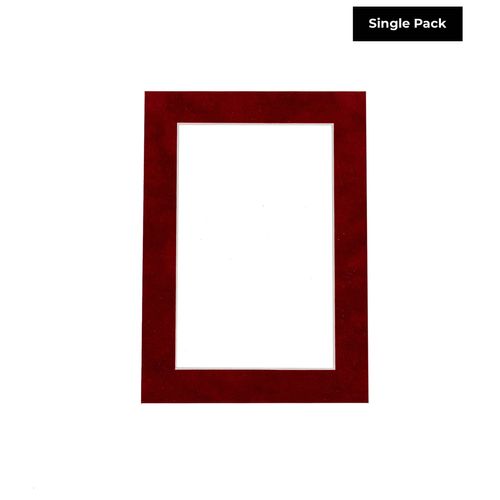 8x12 Mat Bevel Cut for 5.5x8.5 Photos - Acid Free Bright Red Suede Precut Matboard - For Pictures, Photos, Framing - 4-ply Thickness