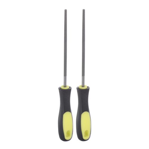 sourcing map 2pcs Round File 6" High Carbon Hardened Steel Cut Hand Rasp with Plastic Handle for Deburring and Removing Material