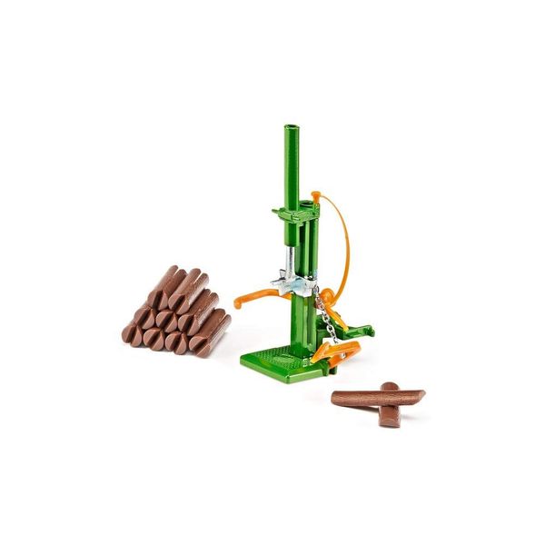 siku 2468, Wood Splitter, 1:32, Metal/Plastic, Green, Incl. 10 plastic tree trunks