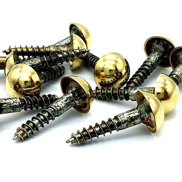 4 x Mirror Screws 25mm 1" with Brass Dome Head