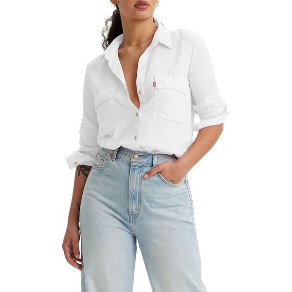 Levi's Women's Doreen Utility Shirt, bright white, XXS