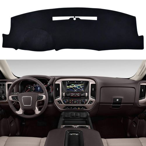 SPEEDWOW Dash Board Custom Cover Mat Carpet Compatible with 2014-2018 Chevrolet Silverado GMC Sierra 1500 2500 3500