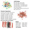PENGLIN 1400Pcs 6 Values Electronics Component Assortment Kit，Electrolytic Capacitor, LED Diode, Common Diode, Resistor, Ceramic Capacitor, Transistor Component for Arduino, Electronic DIY Project