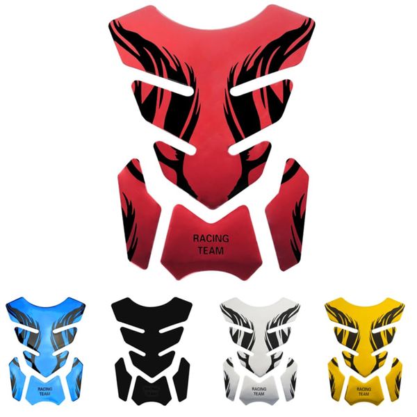Red 3D Rubber Motorcycle Tank Protector - Anti Slip, Waterproof - Soft Pad