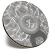 Round Single Coaster - BW - Swimming Pool Rubber Ring |Glossy Quality Coasters | Tabletop Protection for Any Table Type #36331