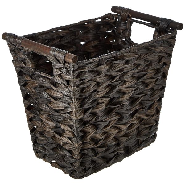 Whitmor Split Rattique Driftwood Brown Waste Basket