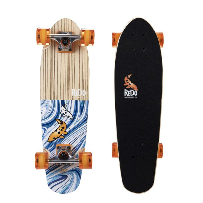 ReDo Skateboard 26" x 7.25" Mini Branson Koi Cruiser Complete Skateboard for Boys Girls Kids Teens