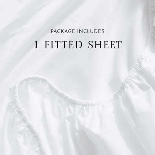 Linen Closet Luxury Cotton Percale Fitted Sheet, King, White