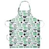 Apron, white/green/patterned, 69x85 cm + Free finchley pen (1)