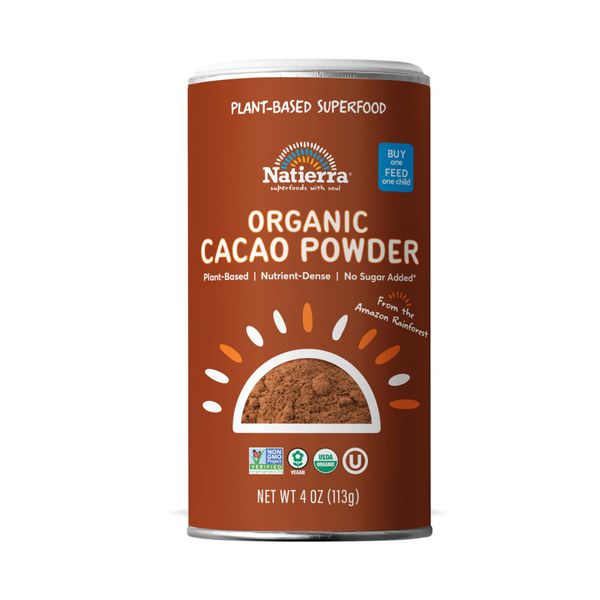 NATIERRA Himalania Organic Cacao Powder Shaker | Non-GMO & Vegan | 4 Ounce