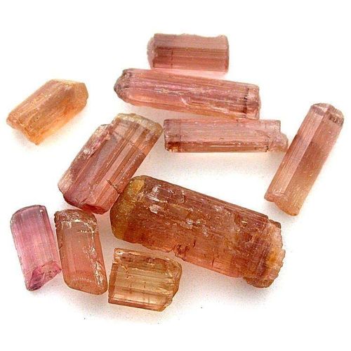 8.8 Gram 10 Natural Golden Peach Pumpkin Crystal Gem Facet Tourmaline Rough EC5