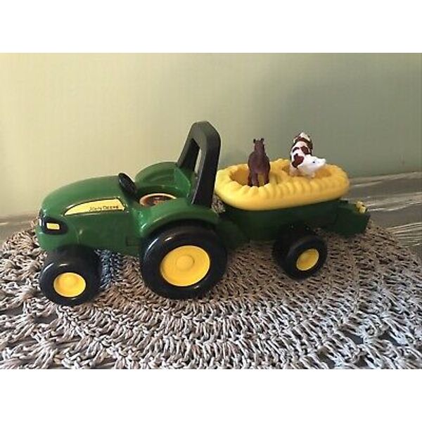 Tomy John Deere Old McDonald Farmer Hayride Push Tractor Animal Sounds Music Toy