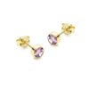 CARISSIMA Women's Lilac CZ 4.5mm Stud Earrings