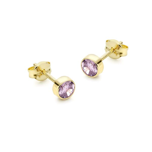 CARISSIMA Women's Lilac CZ 4.5mm Stud Earrings