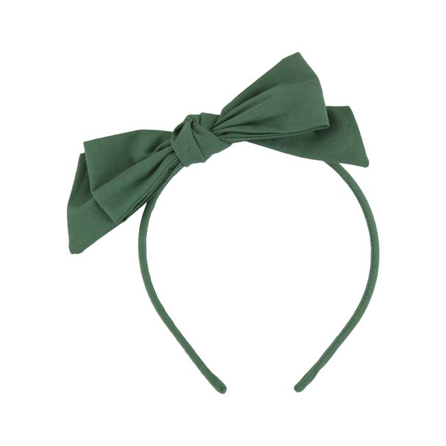 RuffleButts Dark Ivy Skinny Big Bow Headband - One Size