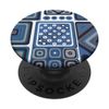 Geometric Squares Blue and White Mediterranean Pattern PopSockets Adhesive PopGrip
