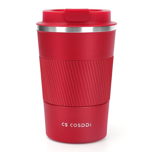 CS COSDDI Thermal Mug, Insulated Mug, Stainless Steel Travel Mug, 380 ml Vacuum Leak-Proof Travel Mug with Lid, Car Mug, Double-Walled Insulated for Coffee, Water and Tea, Coffee-to-Go Mug
