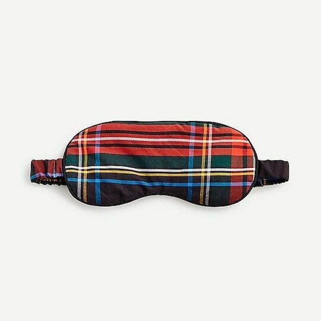 J Crew AG656 NWT w/Gift Box Padded Stewart Tartan Plaid Eye Mask/Sleep Eye Cover