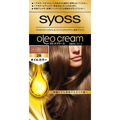 Syoss Oleo Cream, Hair Color, Salon Quality, Dye for White Hair, Bonus Item Included, 2B Nude Beige