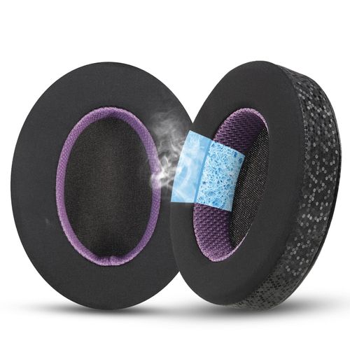 Jomwag Magic Ice Gel Replacement Earpads for Sony WH-1000XM4 – Black/Purple Cooling Cushions