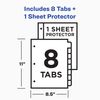 Avery Clear Easy View Durable Plastic Dividers for 3 Ring Binders, 8-Tab Set, Bright Multicolor, 1 Set (16741)