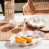 Mud Pie Ruffled Melamine Platter; platter 12" x 17" | tongs 5"