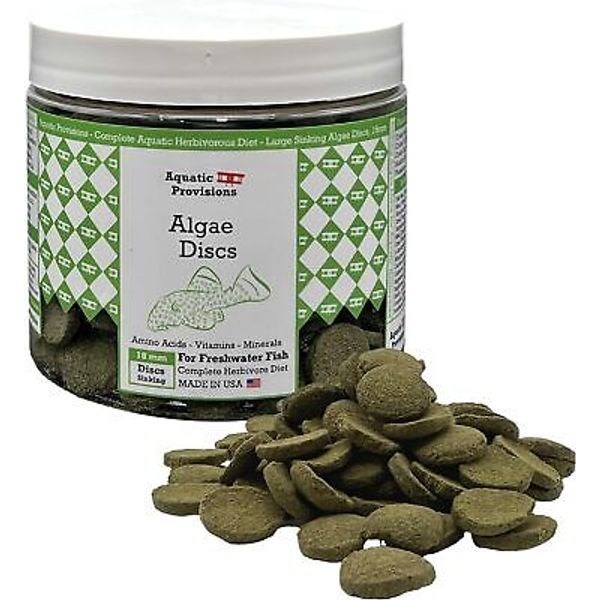 Algae Discs 8 oz, Sinking 18mm Wafers, Fish Food for 8 Ounce (Pack of 1)