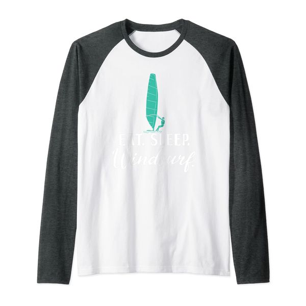 Eat Rest Windsurf Windsurfing Sailboarder Windsurfer Raglan Baseball Tee