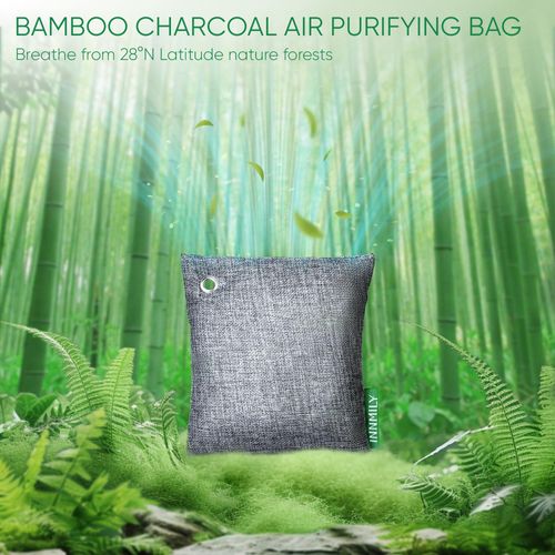 Activated Charcoal Odor Absorber,Large 500g W Hooks Nature Odor Eliminator for Strong Odor,Bamboo Charcoal Air Purifying Bags,Moisture Absorbers for Fresh Home Car Closet Pet,Smoke Smell Deodorizer