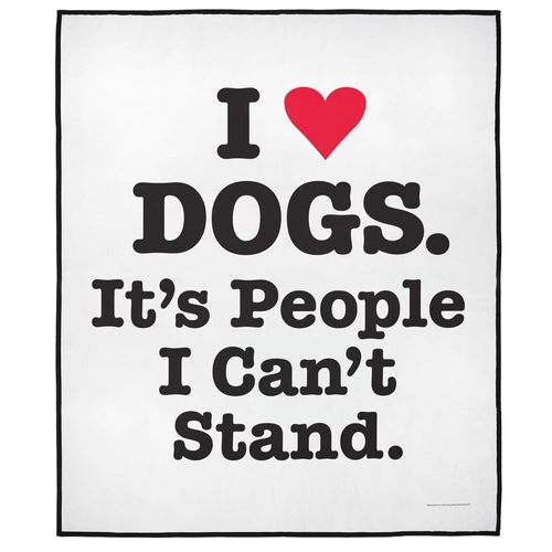 LOGOVISION bCreative - Ephemera Picnic Outdoor Blanket, 50"x60" I Heart Dogs, Foldable Blanket for Picnic, Beach, Camping, Park, Tailgate
