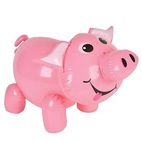 Inflatable Pink Pig About 24 Inches in Size